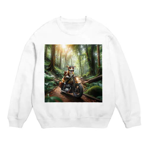 ツーリングわんちゃん Crew Neck Sweatshirt