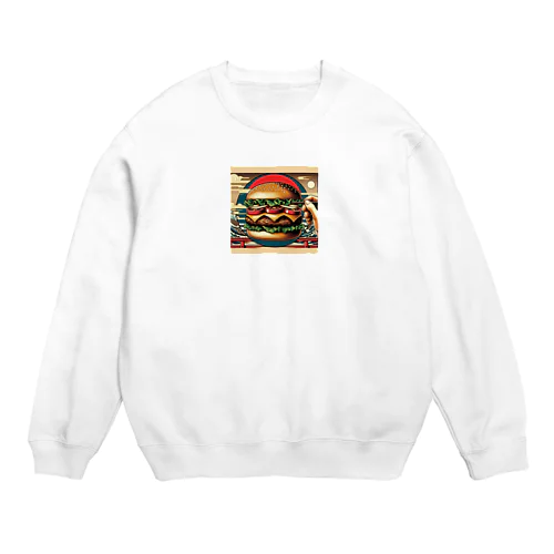 日本の浮世絵が最新の食文化と融合 Crew Neck Sweatshirt