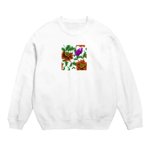 カラフルな花 Crew Neck Sweatshirt