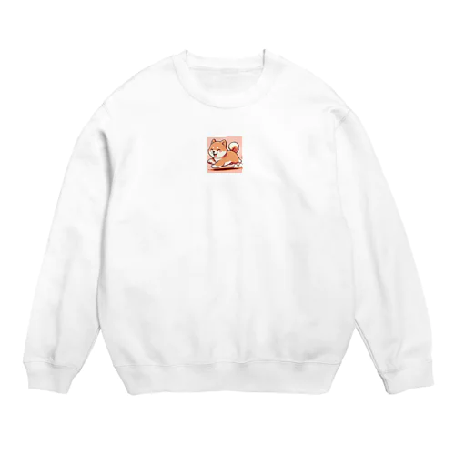 笑顔が眩しいシバ犬が元気に走ります！ Crew Neck Sweatshirt