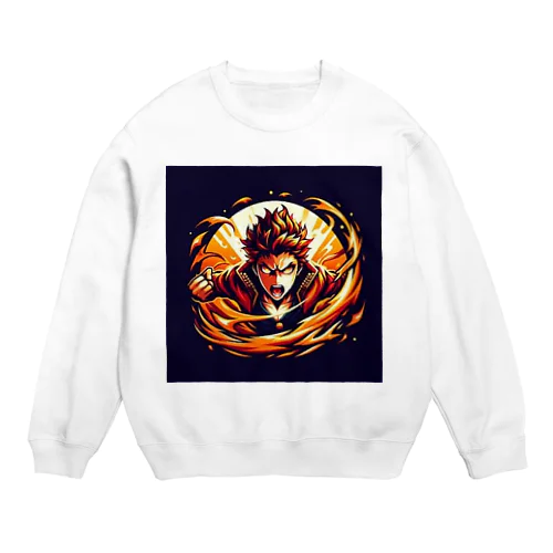 熱血アニメキャラクター オリジナルイラストグッズ Crew Neck Sweatshirt