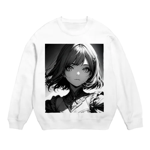 モノクロ美少女 Crew Neck Sweatshirt