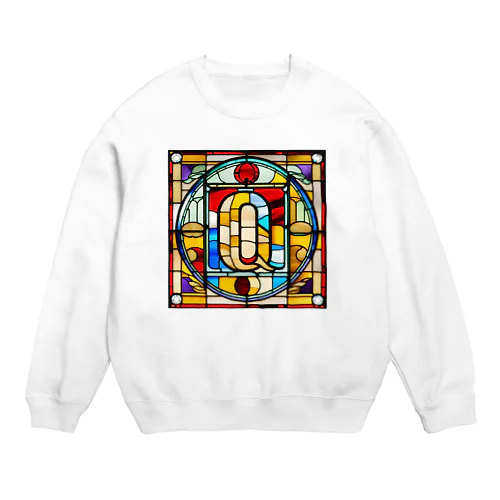 stained glass Q Crew Neck Sweatshirt