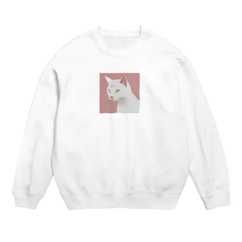 シンプルキャットグッズ Crew Neck Sweatshirt