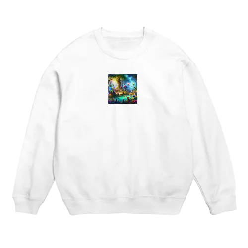 神秘的な森の生き物たち Crew Neck Sweatshirt