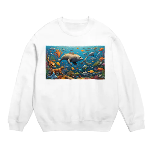 見るも奇妙な合体動物たち fusion animals<<妄想アニマルズ>> Crew Neck Sweatshirt