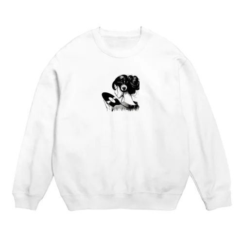 音楽女性 Crew Neck Sweatshirt