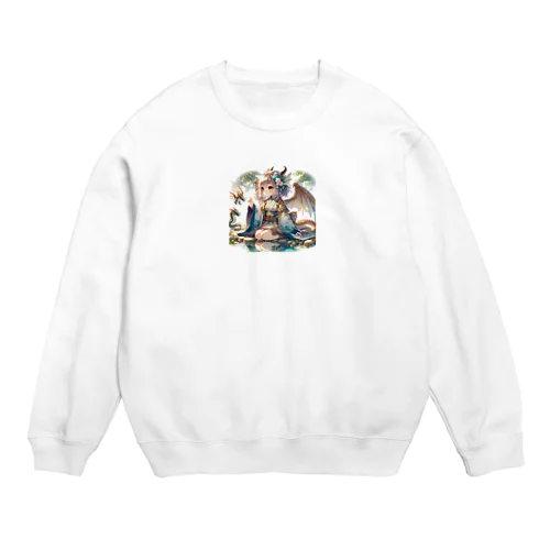 こまめの妖怪集（りゅう姫１） Crew Neck Sweatshirt