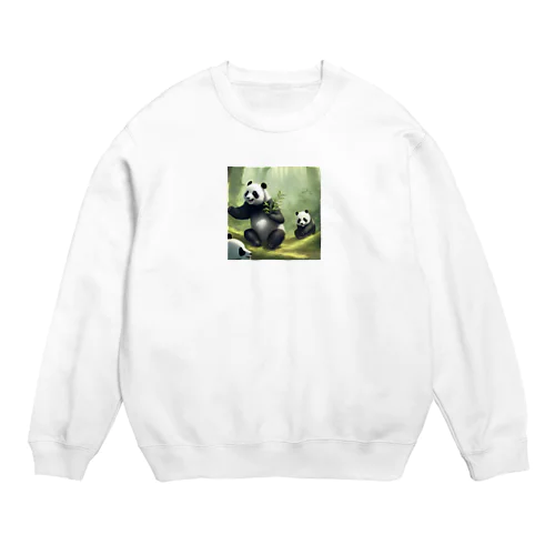 遊んでるパンダ Crew Neck Sweatshirt