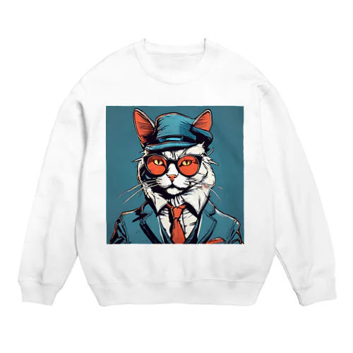 American Comic Cat Crew Neck Sweatshirt