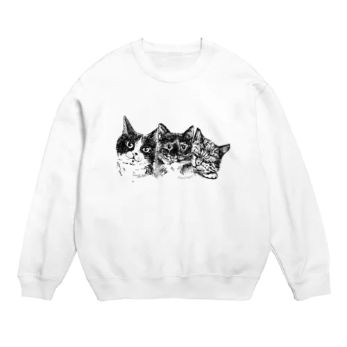 仲良し３匹 Crew Neck Sweatshirt