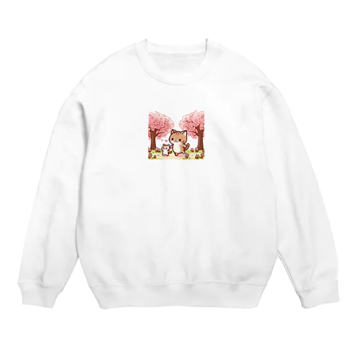 親子ネコ Crew Neck Sweatshirt