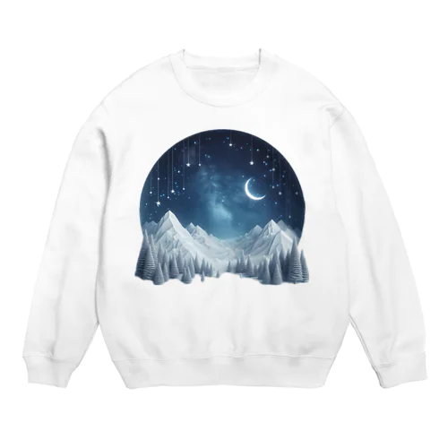 幻想的な冬の夜 Crew Neck Sweatshirt