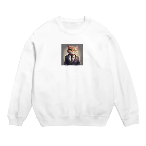 ネコ社長６代目 Crew Neck Sweatshirt