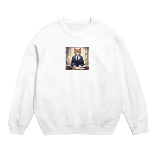 ネコ社長７代目 Crew Neck Sweatshirt