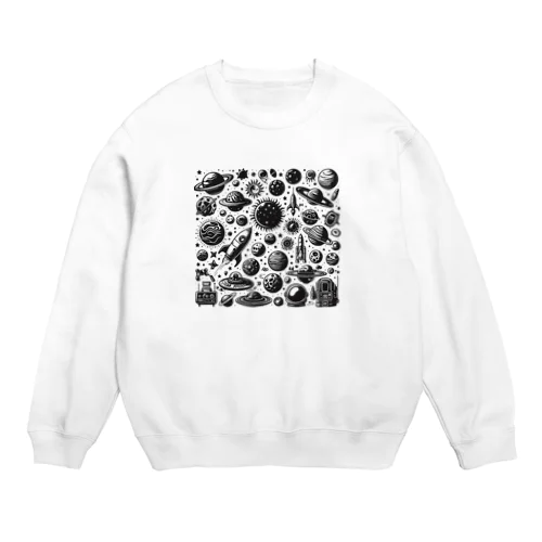 モノクロ宇宙 Crew Neck Sweatshirt