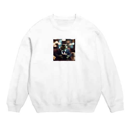 休憩するサラリーマンリクガメ Crew Neck Sweatshirt