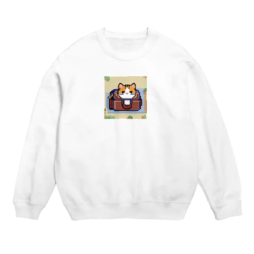 ハンドバッグの中に隠れている猫 Crew Neck Sweatshirt