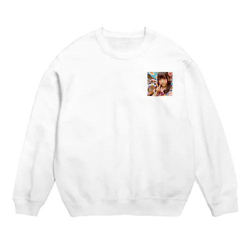 和傘の女の子 Crew Neck Sweatshirt