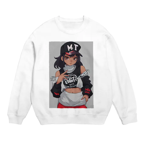 hip-hop レディース Crew Neck Sweatshirt