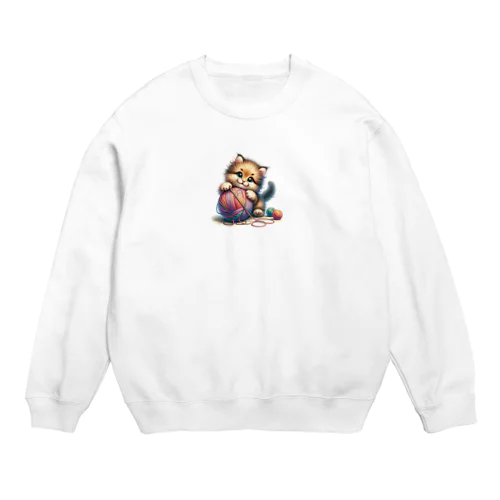 子猫　イラスト Crew Neck Sweatshirt