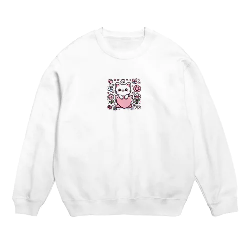 猫スタンプ Crew Neck Sweatshirt