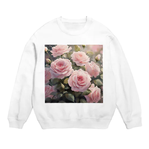 ペールピンクのバラの花束 Crew Neck Sweatshirt