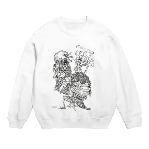 『根古水ヒメの妖カイ画』10.カッパ Crew Neck Sweatshirt