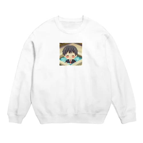 温泉＠サラリーマン Crew Neck Sweatshirt