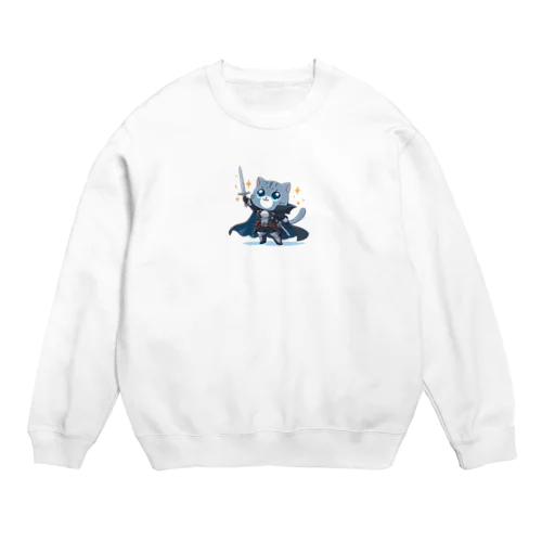 ファンタジー猫シリーズ・勇者 Crew Neck Sweatshirt