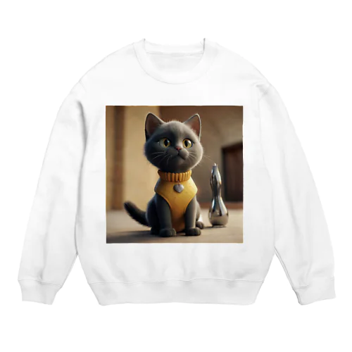 黒猫ちゃん Crew Neck Sweatshirt