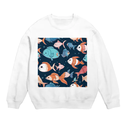 かわいい深海のいきものたち Crew Neck Sweatshirt