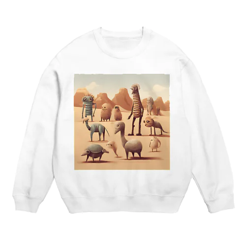 砂漠の奇妙な生き物たち Crew Neck Sweatshirt