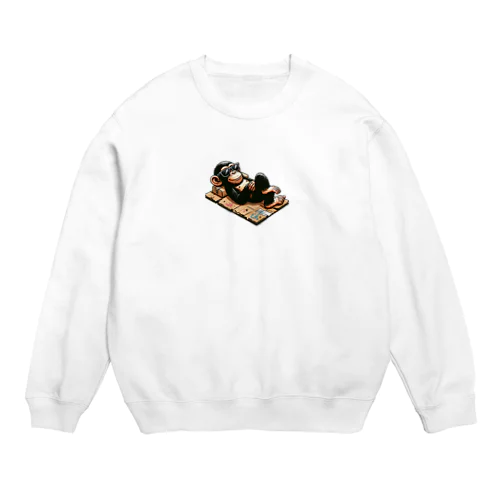 陽気なホームレスチンパンくん Crew Neck Sweatshirt