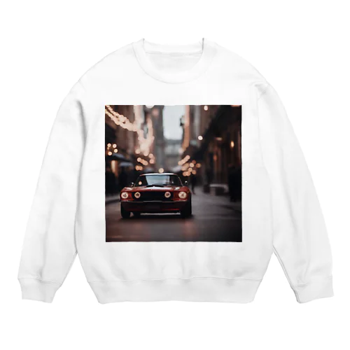 車とネオン Crew Neck Sweatshirt