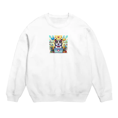 Create_an_illustration_of_a_cat_that_looks_incredi_new Crew Neck Sweatshirt