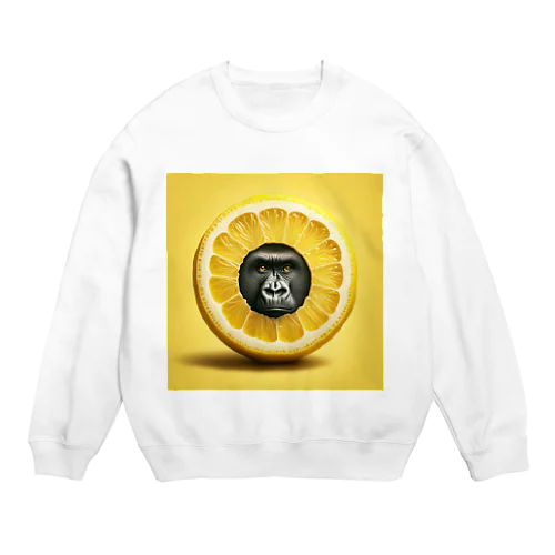 The Mighty Gorilla Lemon  Crew Neck Sweatshirt