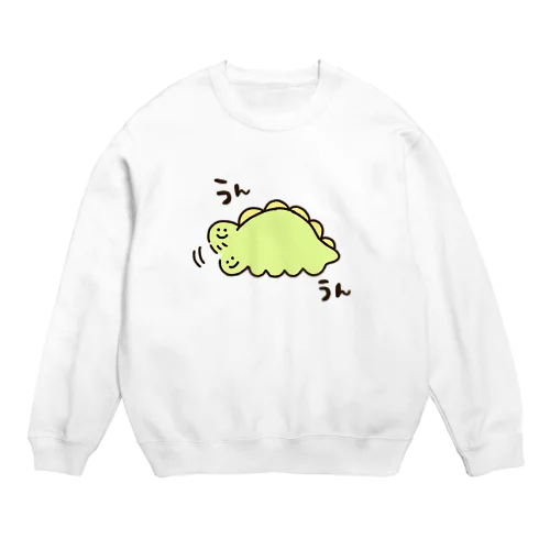 もちもちサウルス(うんうん) Crew Neck Sweatshirt