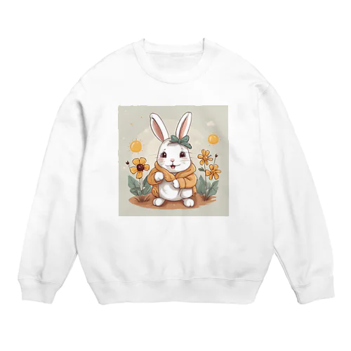 耳が可愛いうさぎちゃん Crew Neck Sweatshirt