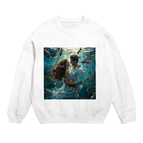 人魚姫と王子の微笑み アメジスト 2846 Crew Neck Sweatshirt