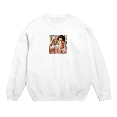 爽やかな笑顔に元気いっぱい Crew Neck Sweatshirt