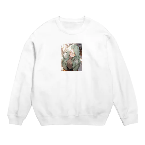 緑髪 少女 Crew Neck Sweatshirt