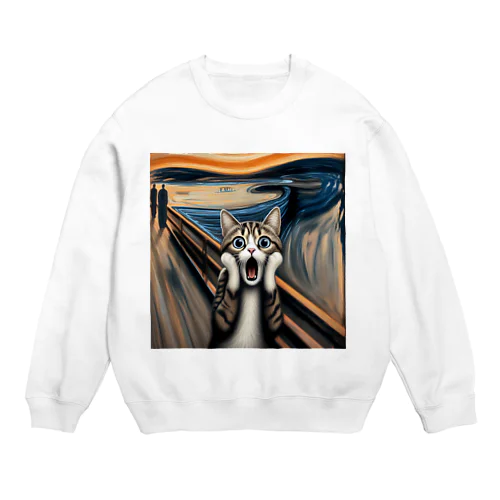 ねこの叫び Crew Neck Sweatshirt