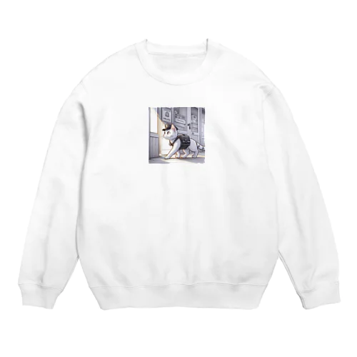 警察にゃん Crew Neck Sweatshirt