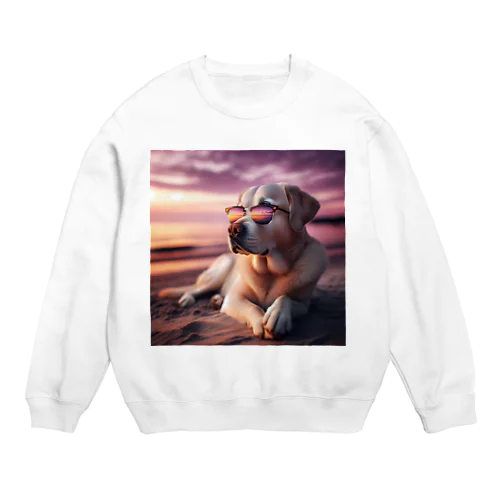 サングラスをかけた、かわいい犬 Marsa 106 Crew Neck Sweatshirt