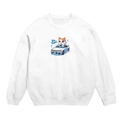 ネコと走るGT-R Crew Neck Sweatshirt