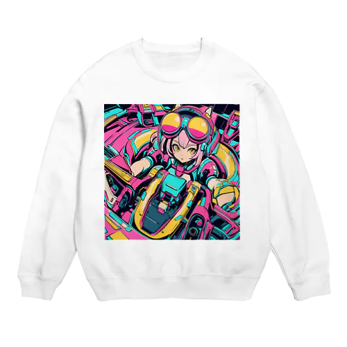 コックピット操縦席ガール02♪ Crew Neck Sweatshirt