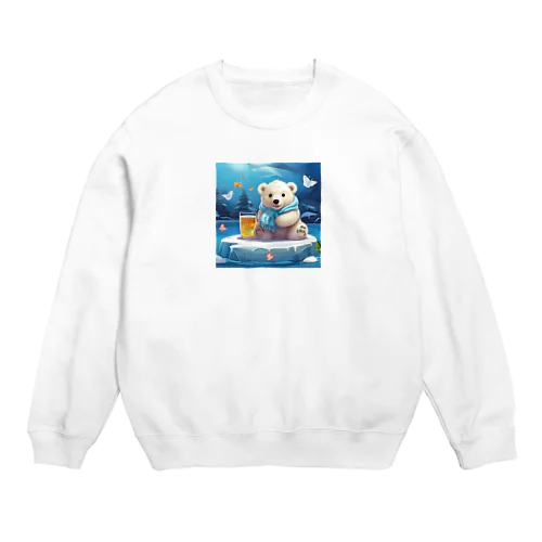 麦茶お飲む白くま Crew Neck Sweatshirt