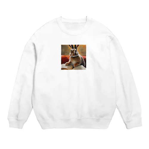 本を読むうさぎ2 Crew Neck Sweatshirt