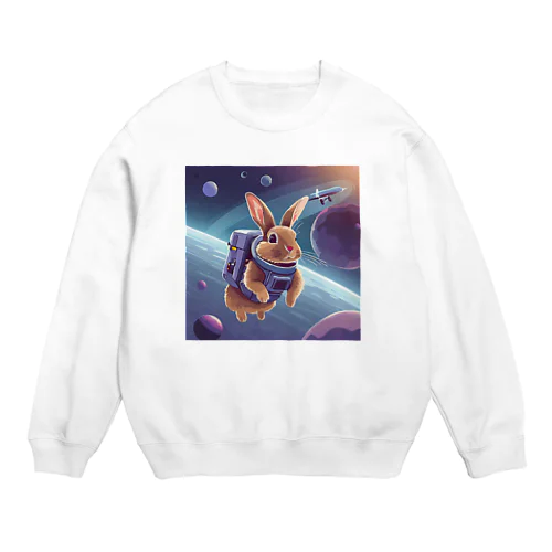 宇宙を旅するうさぎ4 Crew Neck Sweatshirt